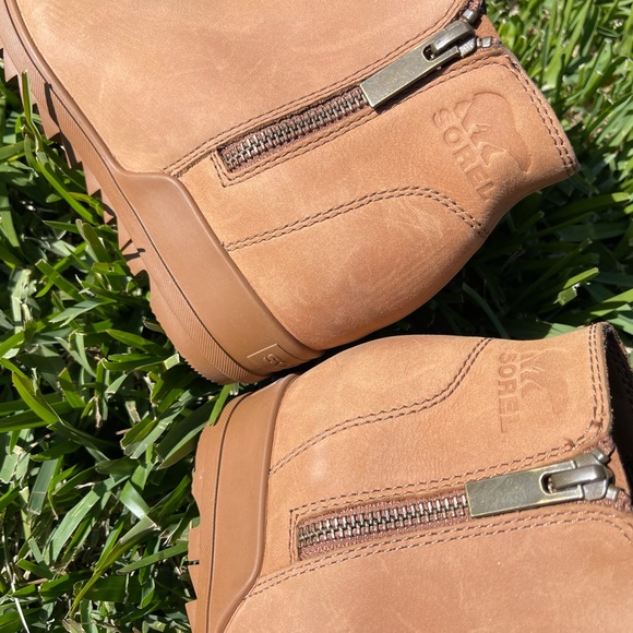 SOREL Joan of Arctic Wedge Chelsea tan Women 9.5 gently used - Picture 10 of 16